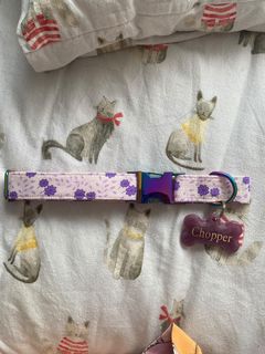 Purple Flower Dog Collar